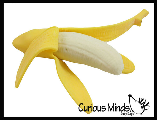 1 Realistic Stretchy Banana - Sensory, Stress, Squeeze Fidge