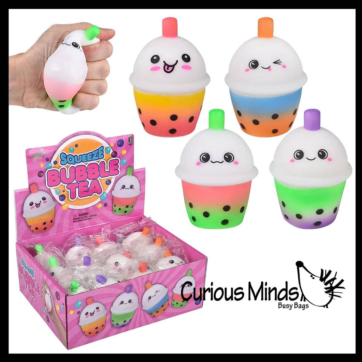 1 Bubble Tea Drink Squishy Squeeze Stress Ball Soft Doh Boba