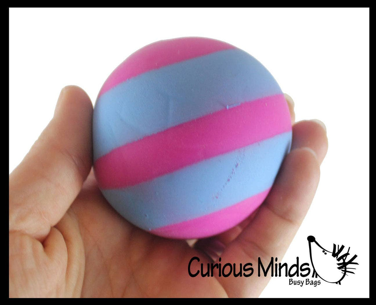 1 Boxed 2.5" Striped Doh Filled Stress Ball - Glob Balls