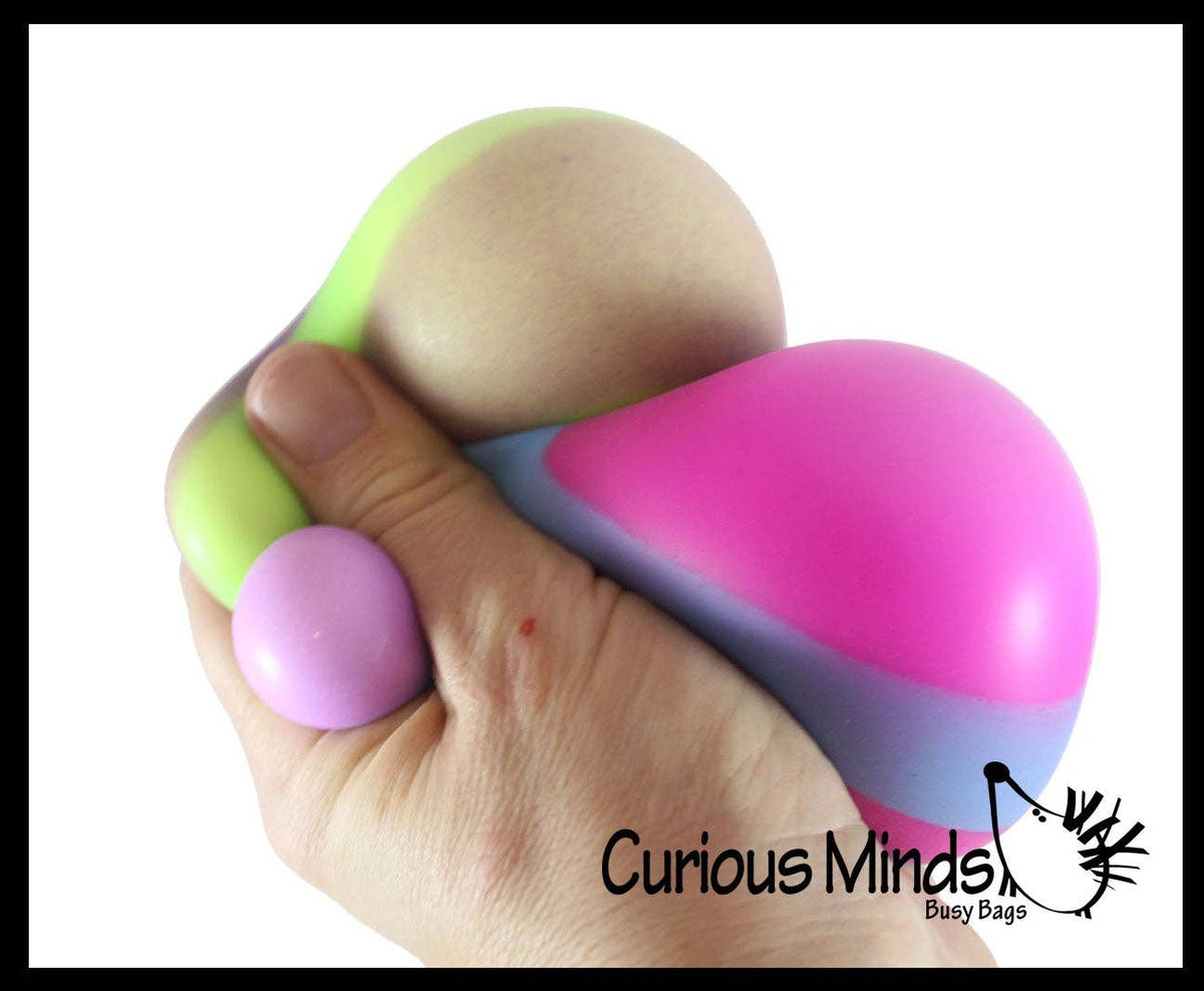 1 Boxed 2.5" Striped Doh Filled Stress Ball - Glob Balls