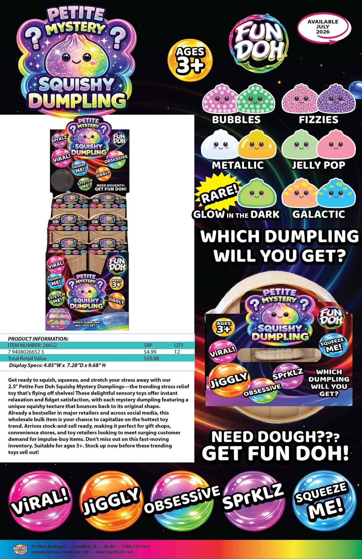 Fun Doh Petite (Mini) 2.5" Mystery Dumpling Squishy