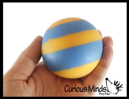 1 Boxed 2.5" Striped Doh Filled Stress Ball - Glob Balls