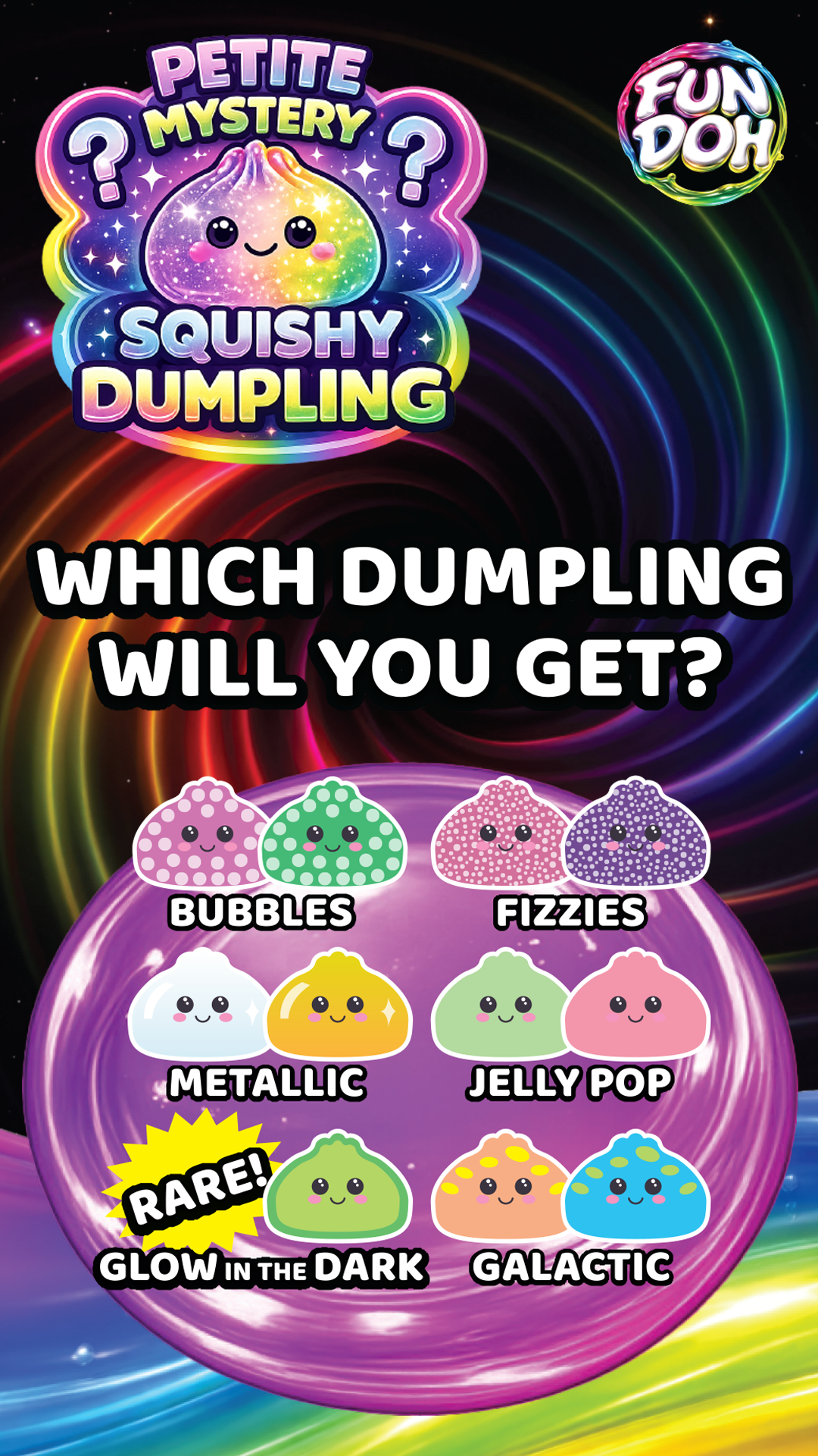 Fun Doh Petite (Mini) 2.5" Mystery Dumpling Squishy