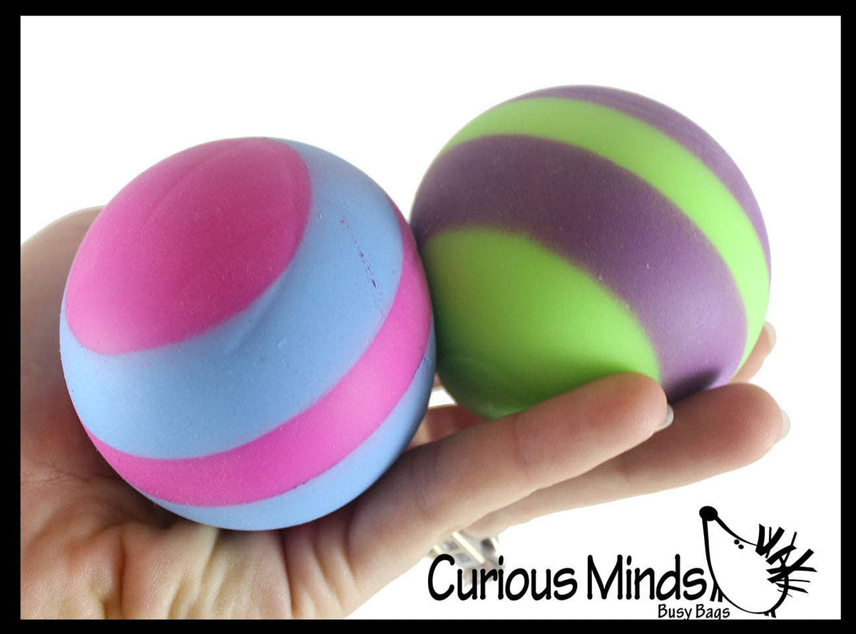 1 Boxed 2.5" Striped Doh Filled Stress Ball - Glob Balls