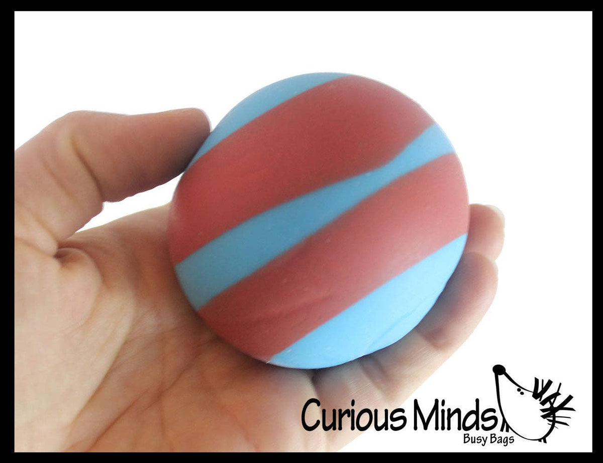 1 Boxed 2.5" Striped Doh Filled Stress Ball - Glob Balls