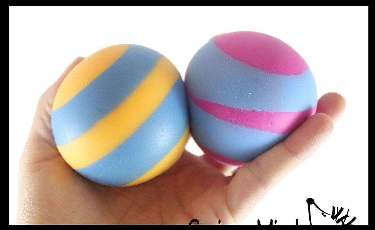 1 Boxed 2.5" Striped Doh Filled Stress Ball - Glob Balls