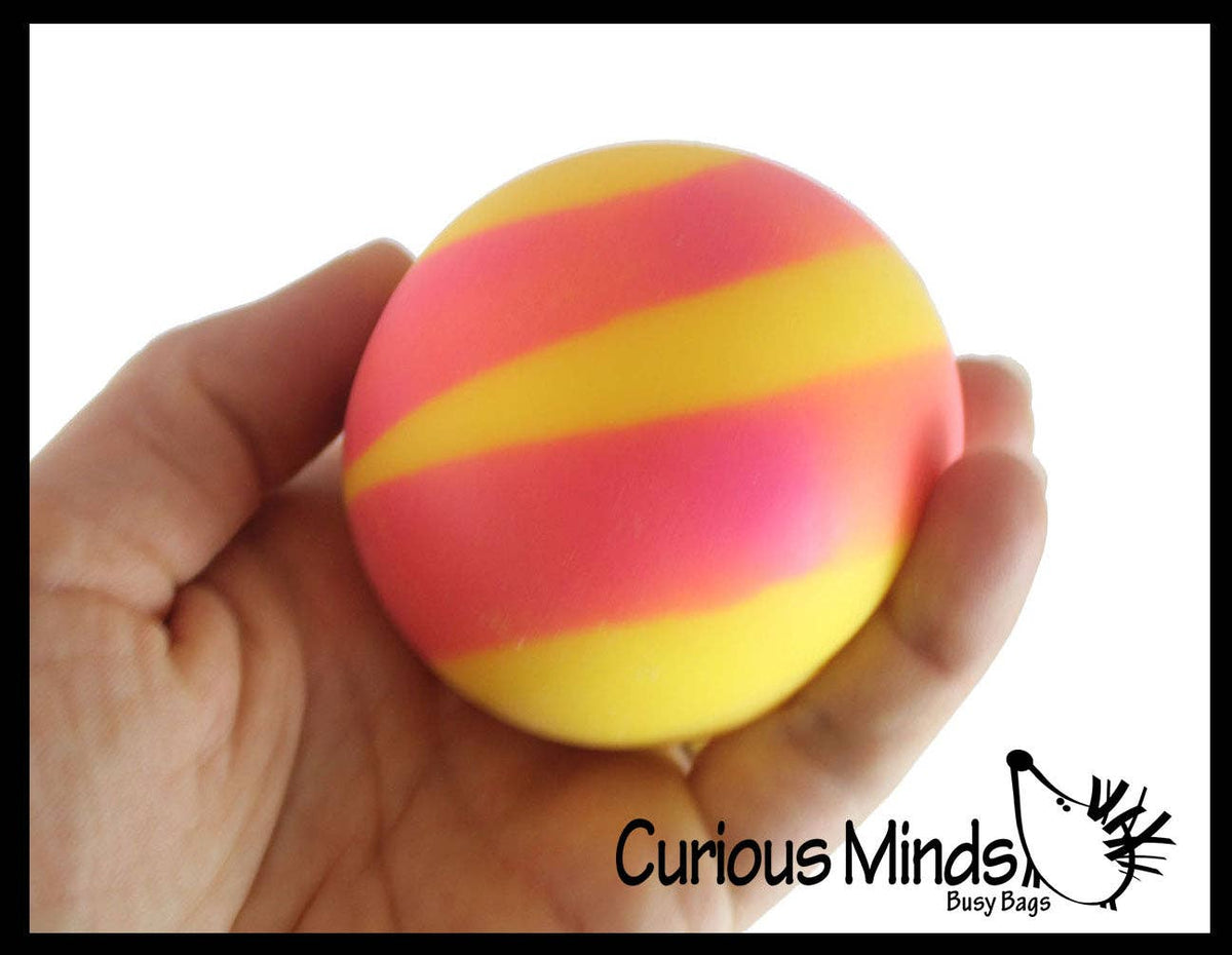 1 Boxed 2.5" Striped Doh Filled Stress Ball - Glob Balls