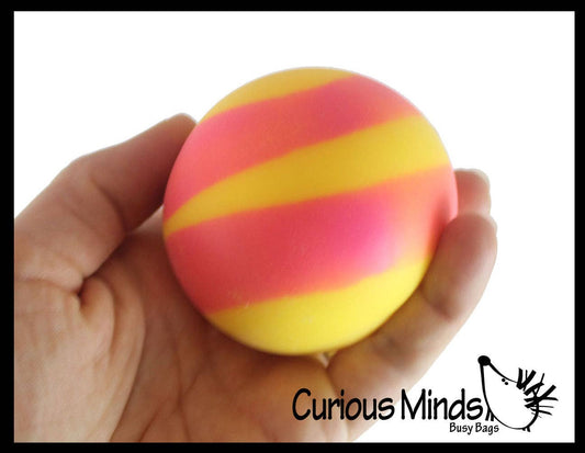 1 Boxed 2.5" Striped Doh Filled Stress Ball - Glob Balls