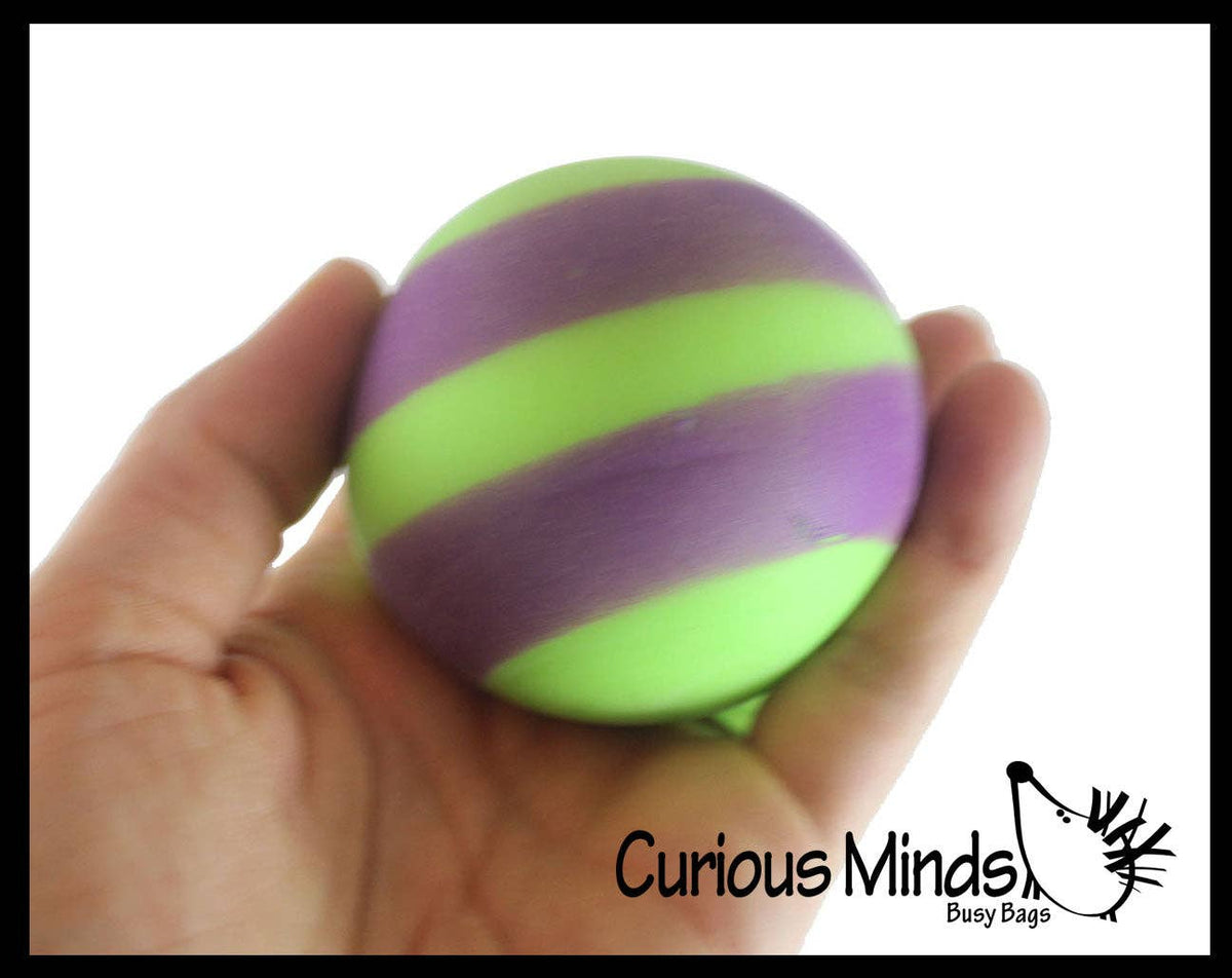 1 Boxed 2.5" Striped Doh Filled Stress Ball - Glob Balls